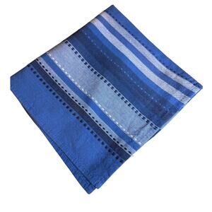 Woven Cotton Napkin Bundle Blue Stripe